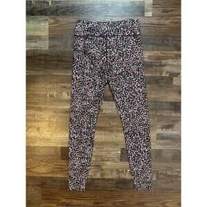 Joy Lab Women Leggings Medium Black Polka Dot Poly Blend Compression Yoga Active